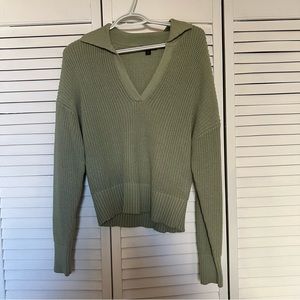 J. Crew Collared Cotton Beach Sweater - Sage Green